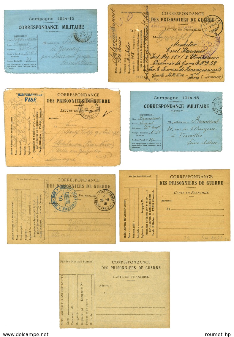 Lot De 92 Cartes De Correspondance Pendant La Guerre De 14. - TB. - 1. Weltkrieg 1914-1918