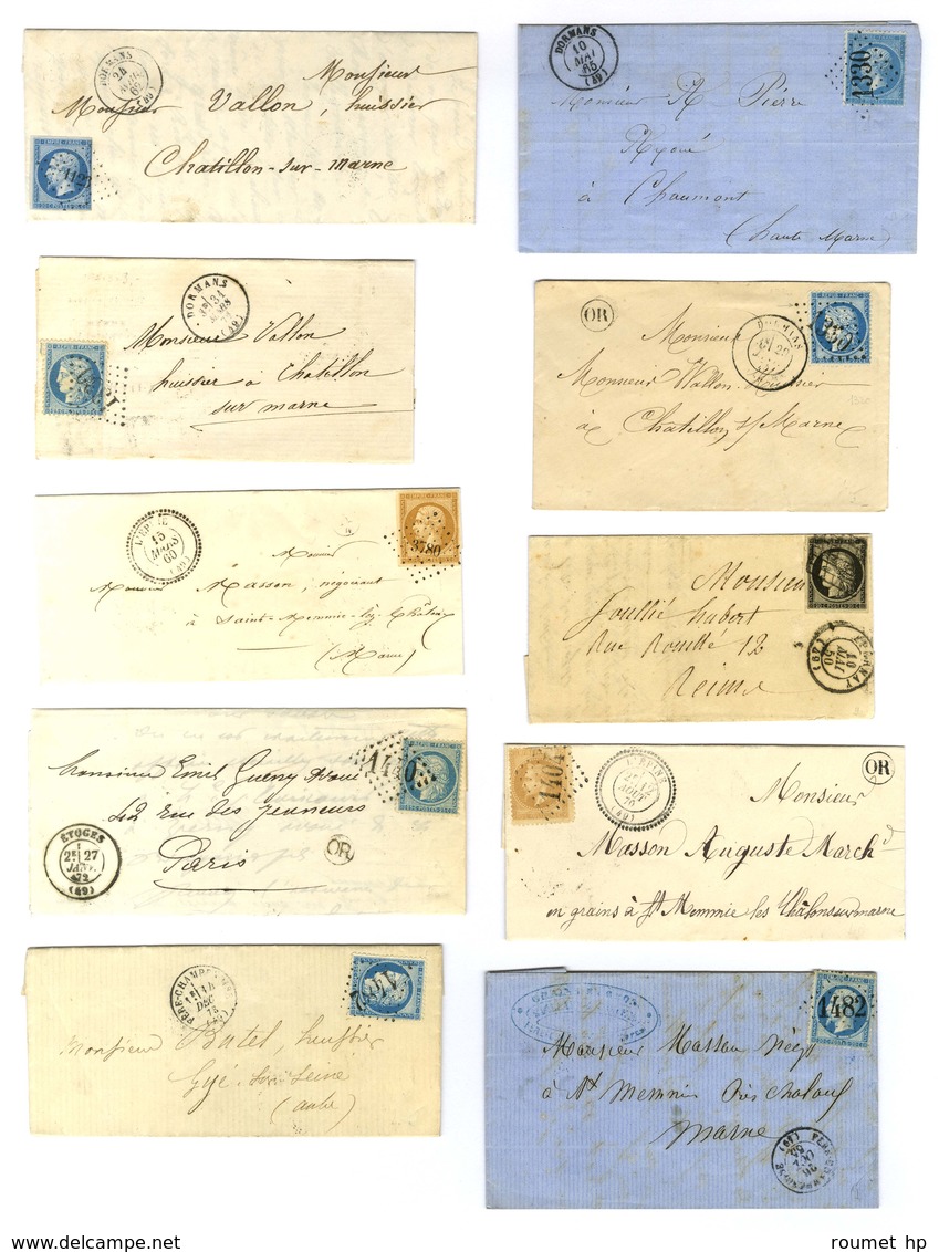 Collection De 40 Lettres Affranchies Du Département De La Marne (grilles, PC Et GC). - TB. - Collections