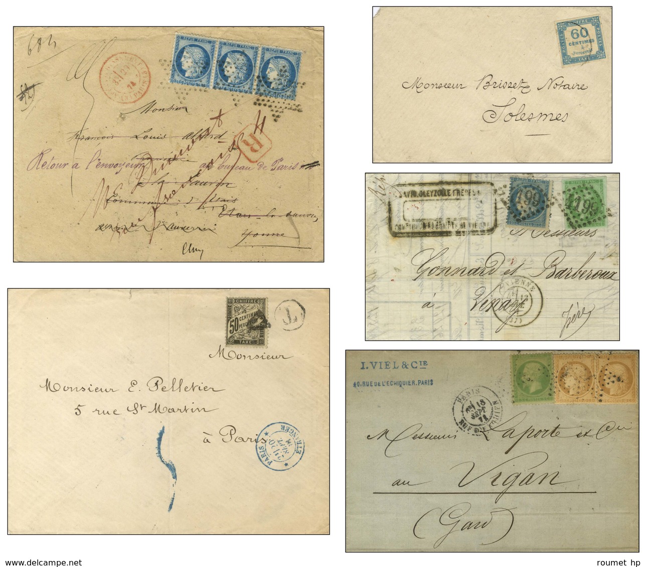 Lot De 17 Lettres De 1851 à 1880. - TB. - Collections