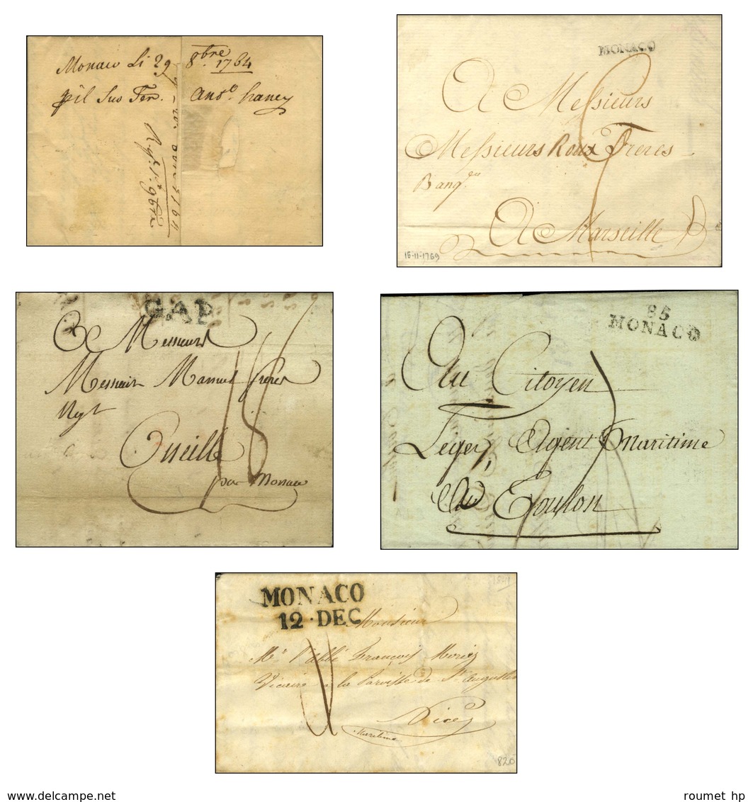 Lot De 15 Lettres De Monaco De 1769 à 1900. - TB. - Sammlungen