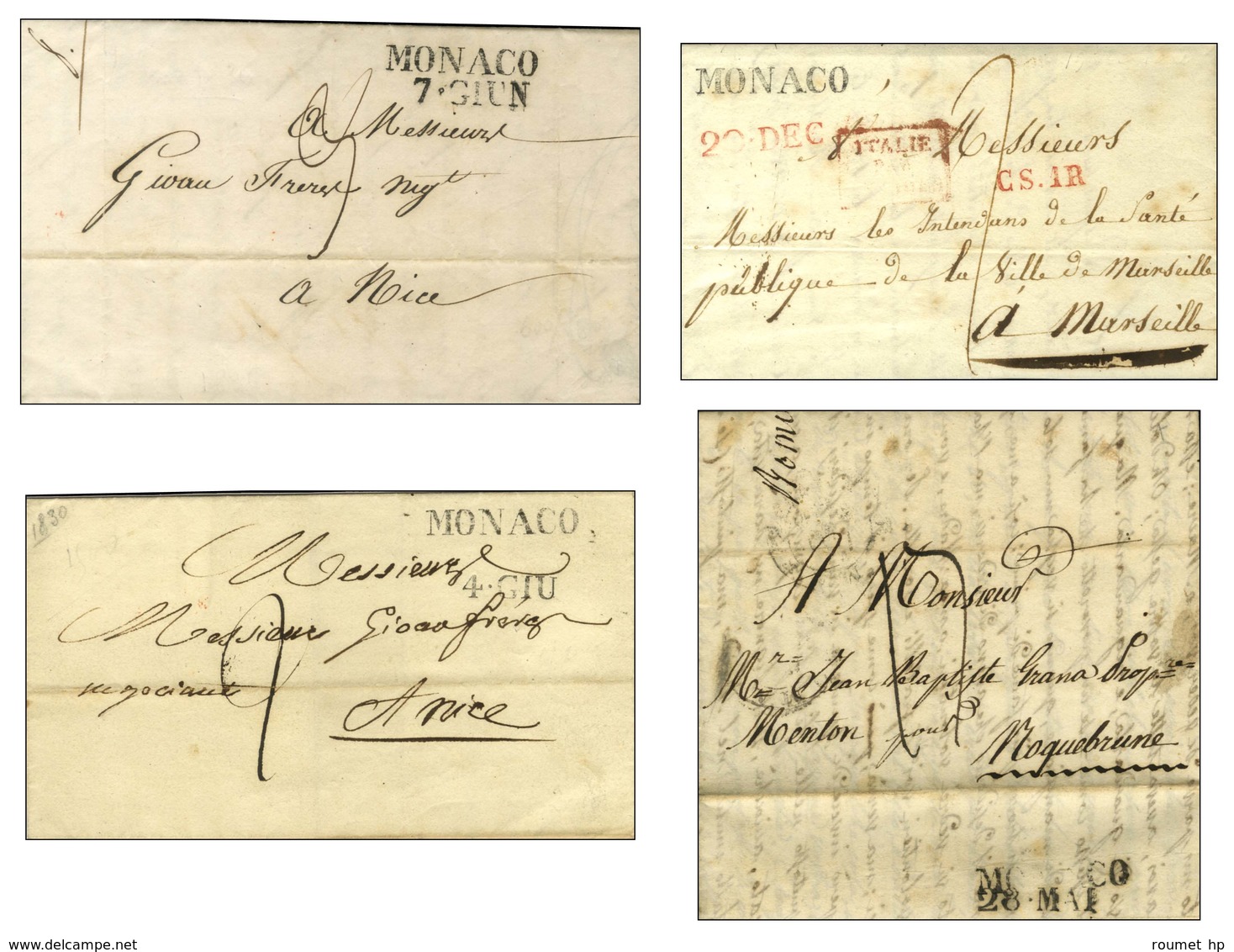 Lot De 15 Lettres De Monaco De 1769 à 1900. - TB. - Sammlungen