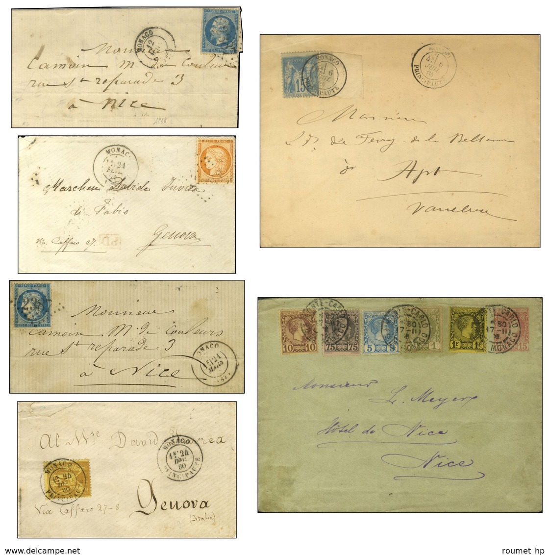 Lot De 15 Lettres De Monaco De 1769 à 1900. - TB. - Sammlungen