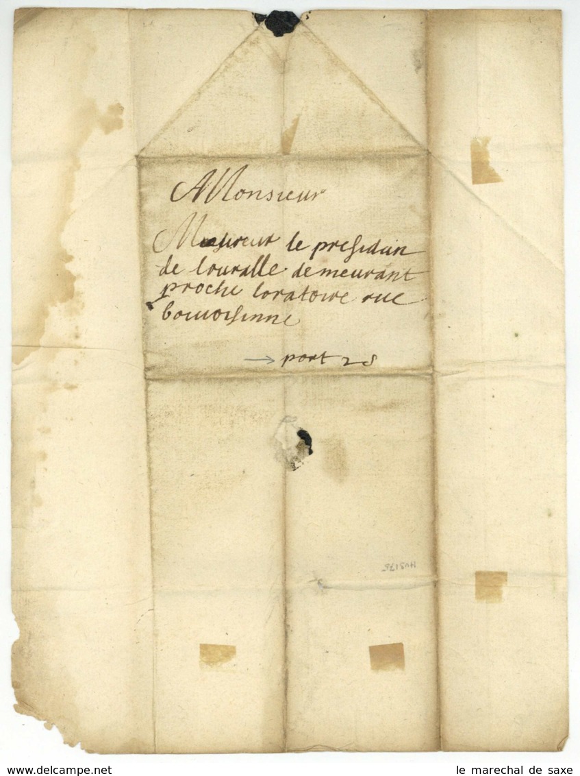 Port 2 Sols - Lettre Du XVIIe Siecle Sans Date - ....-1700: Precursors