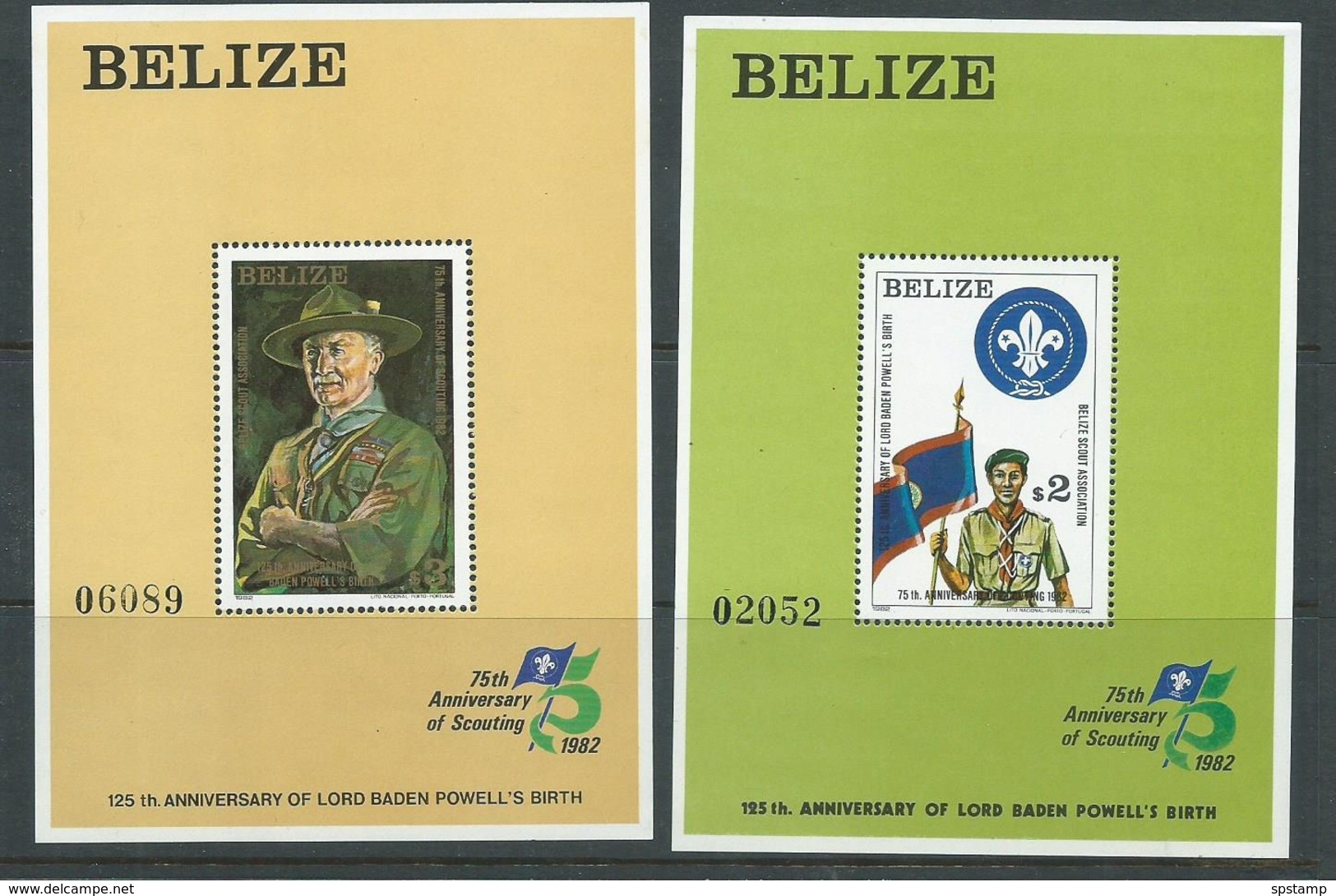 Belize 1982 Boy Scout / Baden Powell Set Of 2 Miniature Sheets MNH - Belize (1973-...)