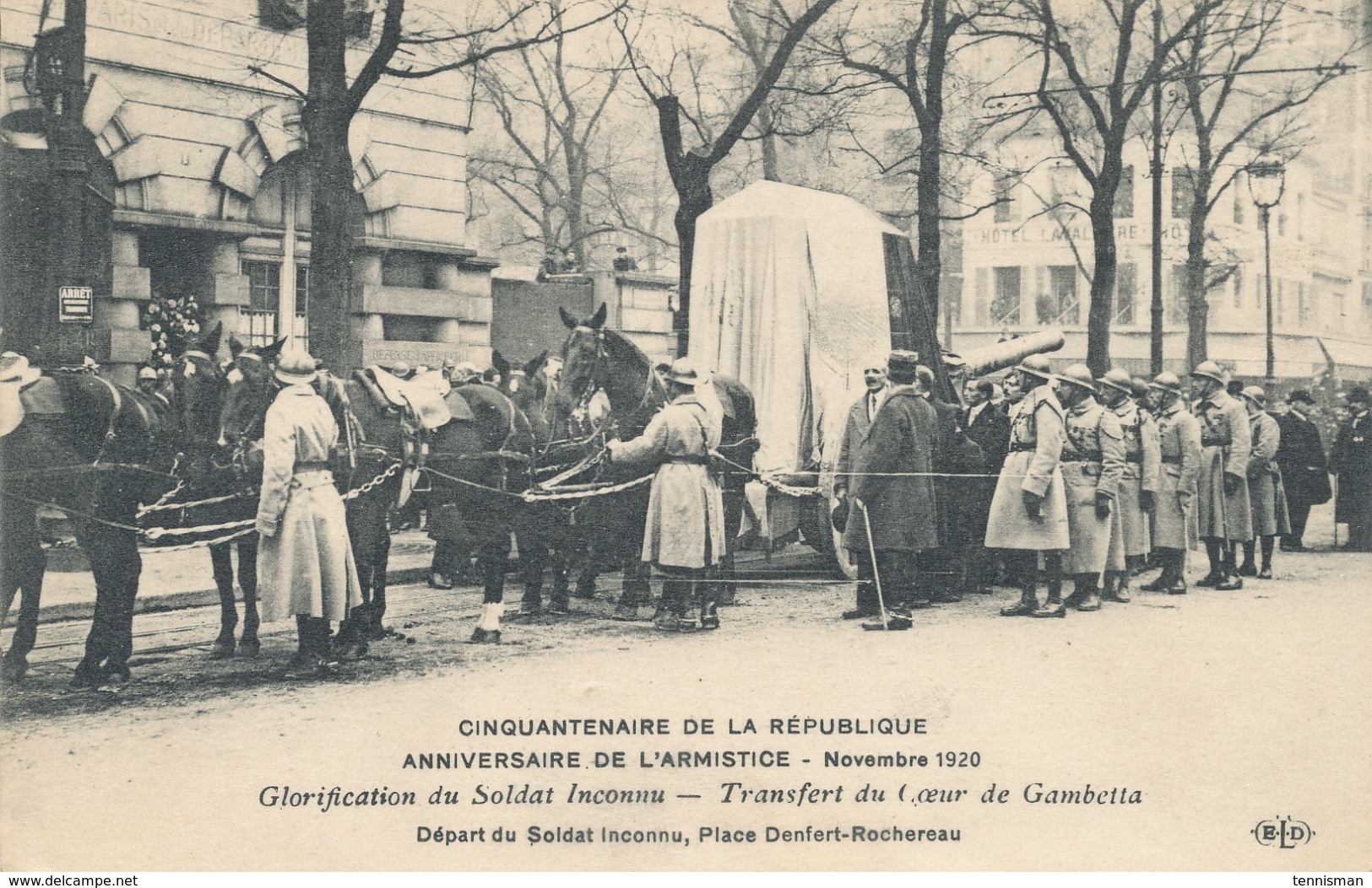 Paris   Cinquantenaire De La République  Départ Du Soldat Inconnu Place Danfert Rochereau Novembre 1920 - Arrondissement: 14