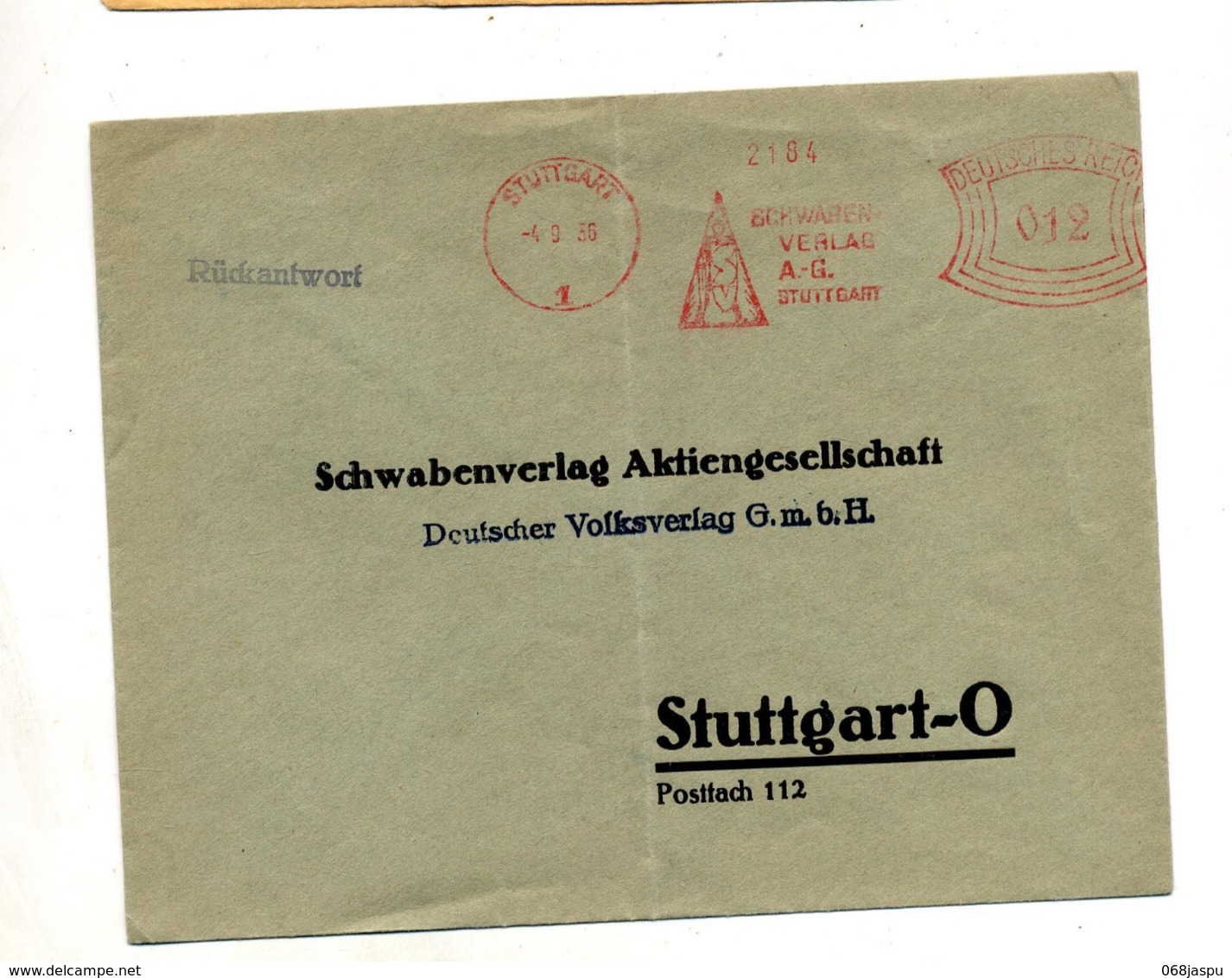 Lettre Flamme Ema Stuttgart Edition - Lettres & Documents