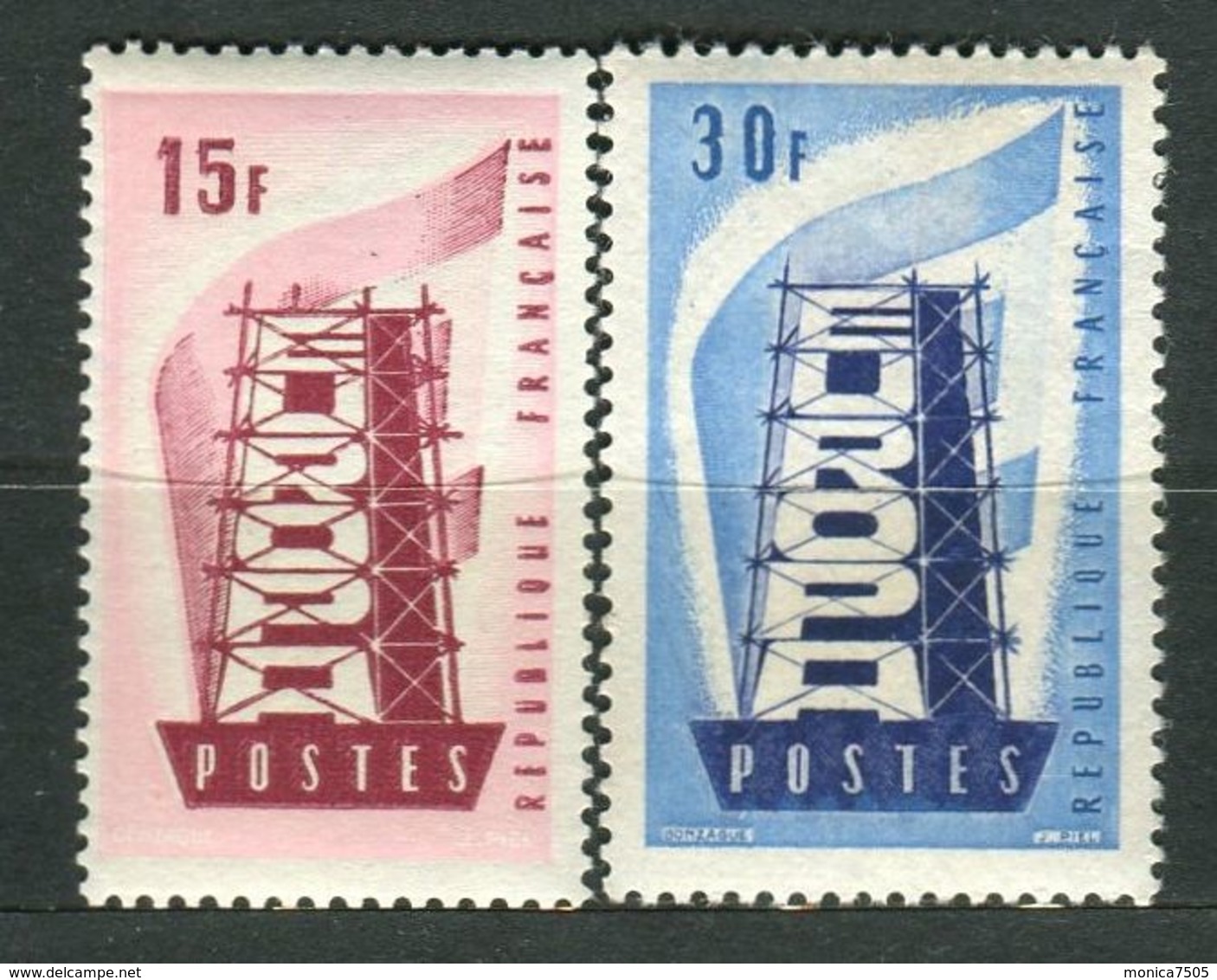 FRANCE/EUROPA 1956 : Y&T  N°  1076/1077  TIMBRES  NEUFS  SANS  TRACE  DE  CHARNIERE , A VOIR . - 1956