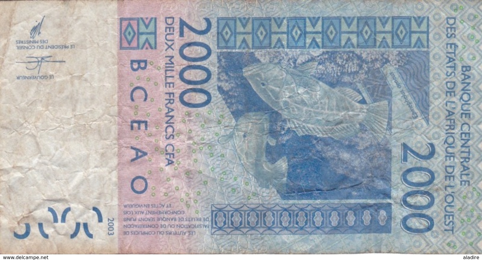 2000 Francs CFA - Banque Centrale Des états De L'Afrique De L'ouest - Utilisé -  2003 - 16401437107S - Altri – Africa