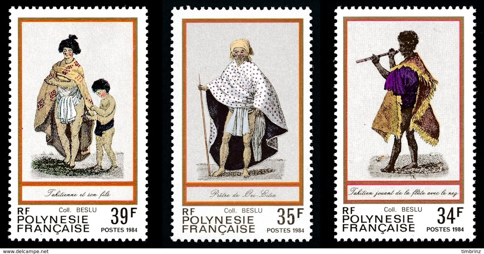 POLYNESIE 1984 - Yv. 216 217 Et 218 **   Faciale= 0,91 EUR - Gravures Anciennes (3 Val.)  ..Réf.POL24504 - Ungebraucht