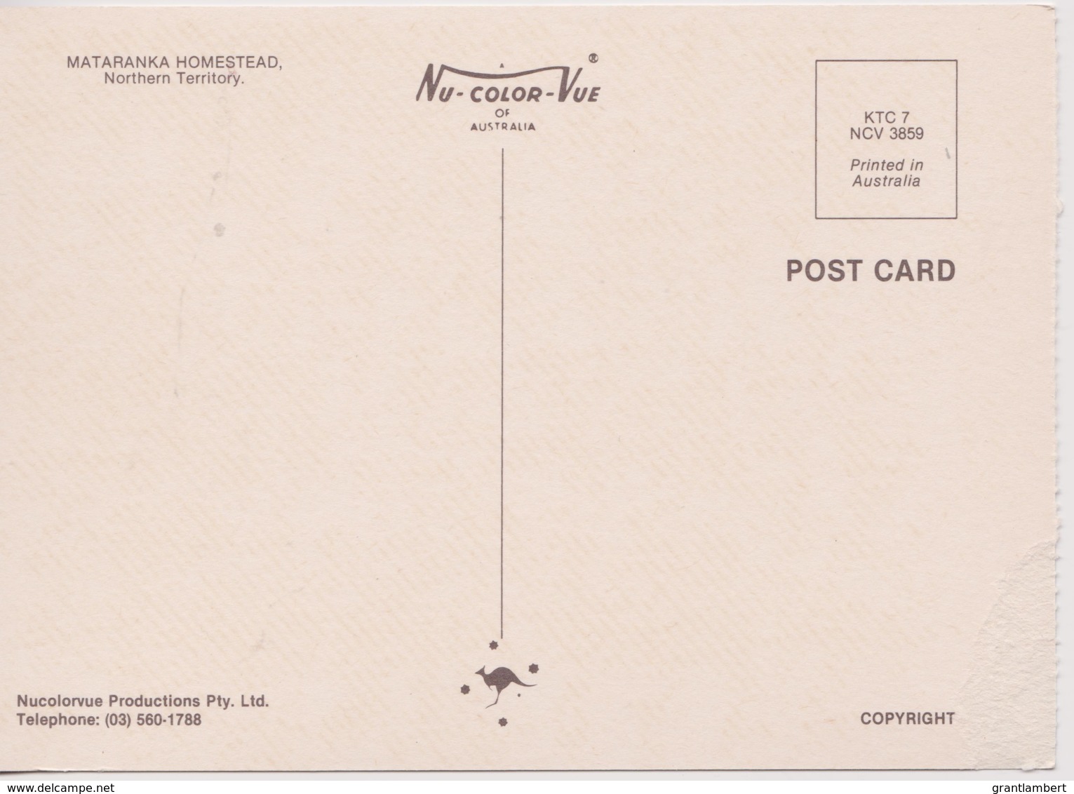 Mataranka Homestead Story Card, Northern Territory - Unused - Unclassified
