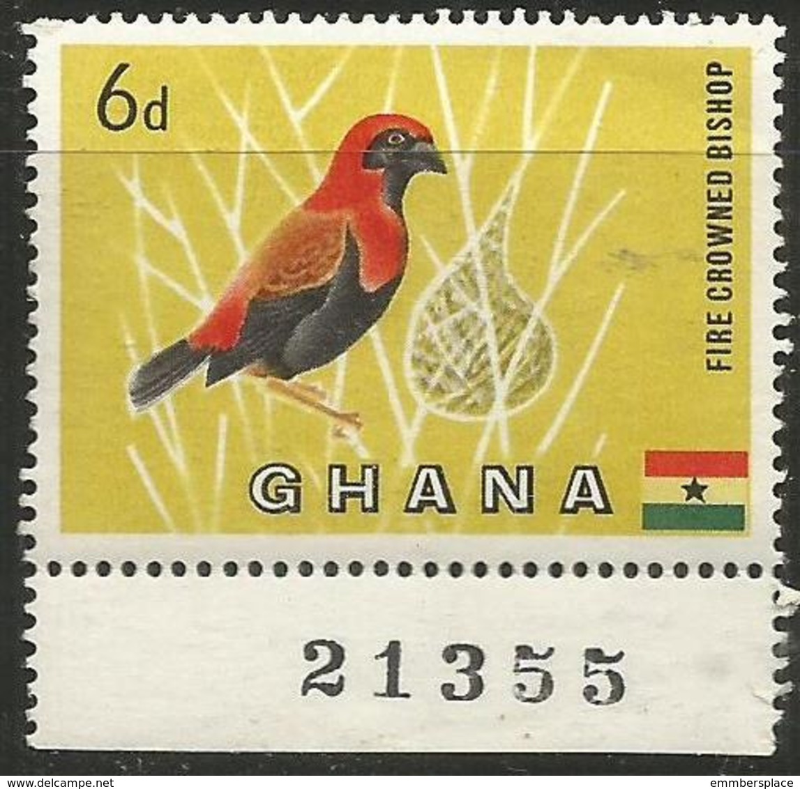 Ghana - 1959 Fire Crowned Bishop 6d MNH ** - Ghana (1957-...)