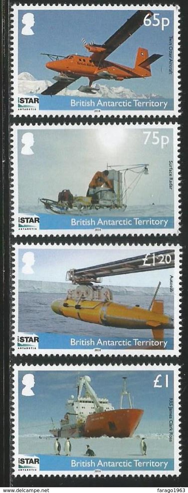 2014 British Antarctic Territory Transport Planes Sled Ships Complete Set Of 4 MNH @ FACE - Ungebraucht