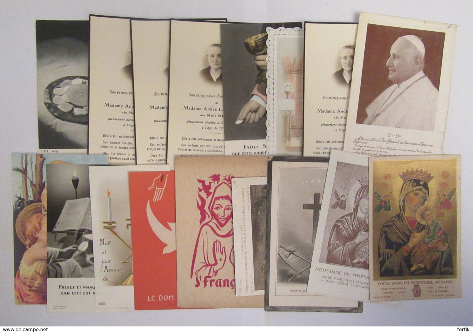 Religion - Important Lot De Vieux Papiers (+ De 140 Pièces) Dont Images Pieuses, Gravure, Carnets - 20e Siècle - Religion & Esotericism