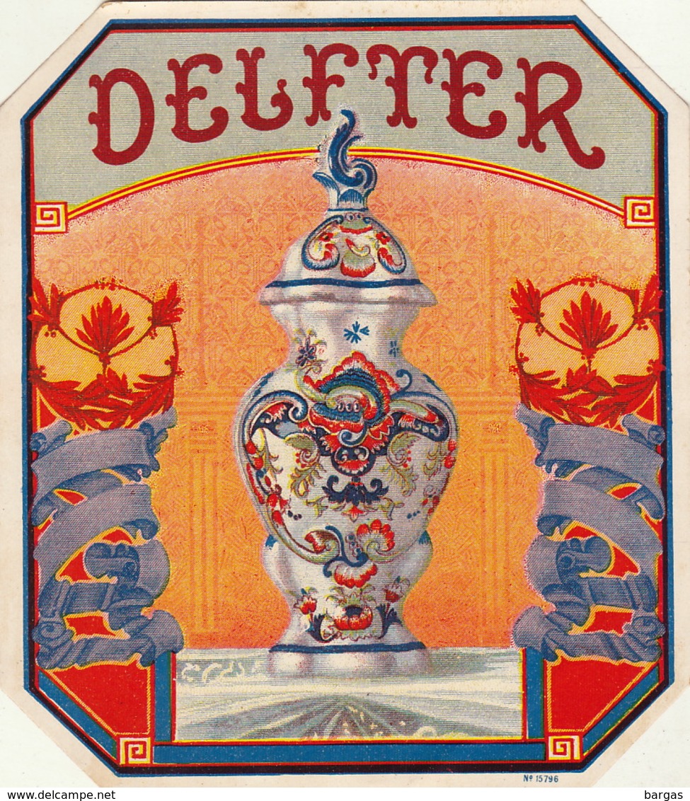 étiquette De Cigare Neuve Delfter Faience De Delft - Etiketten