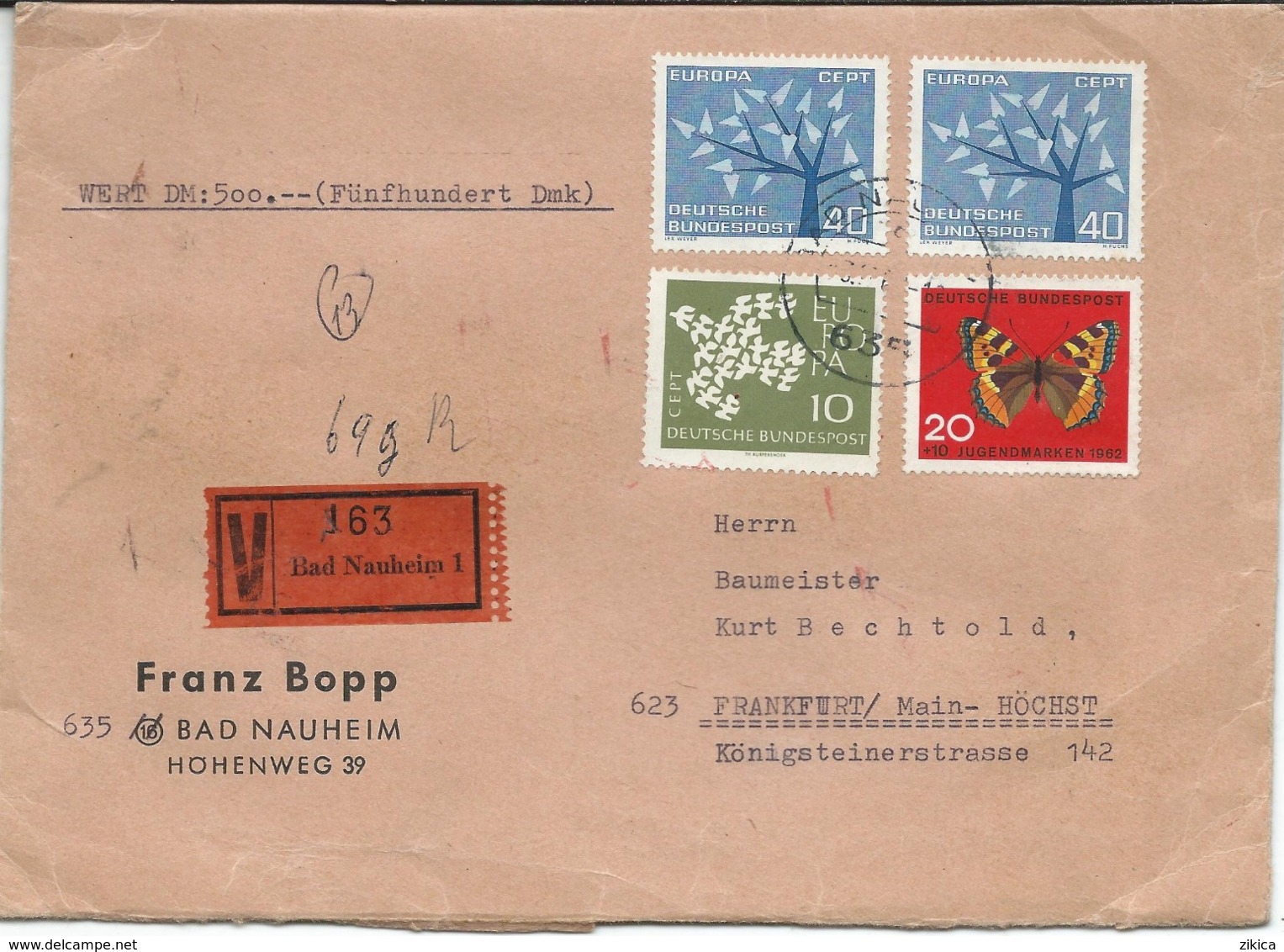 V - Cover - Germany - Bad Nauheim - Europa Stamps - Storia Postale