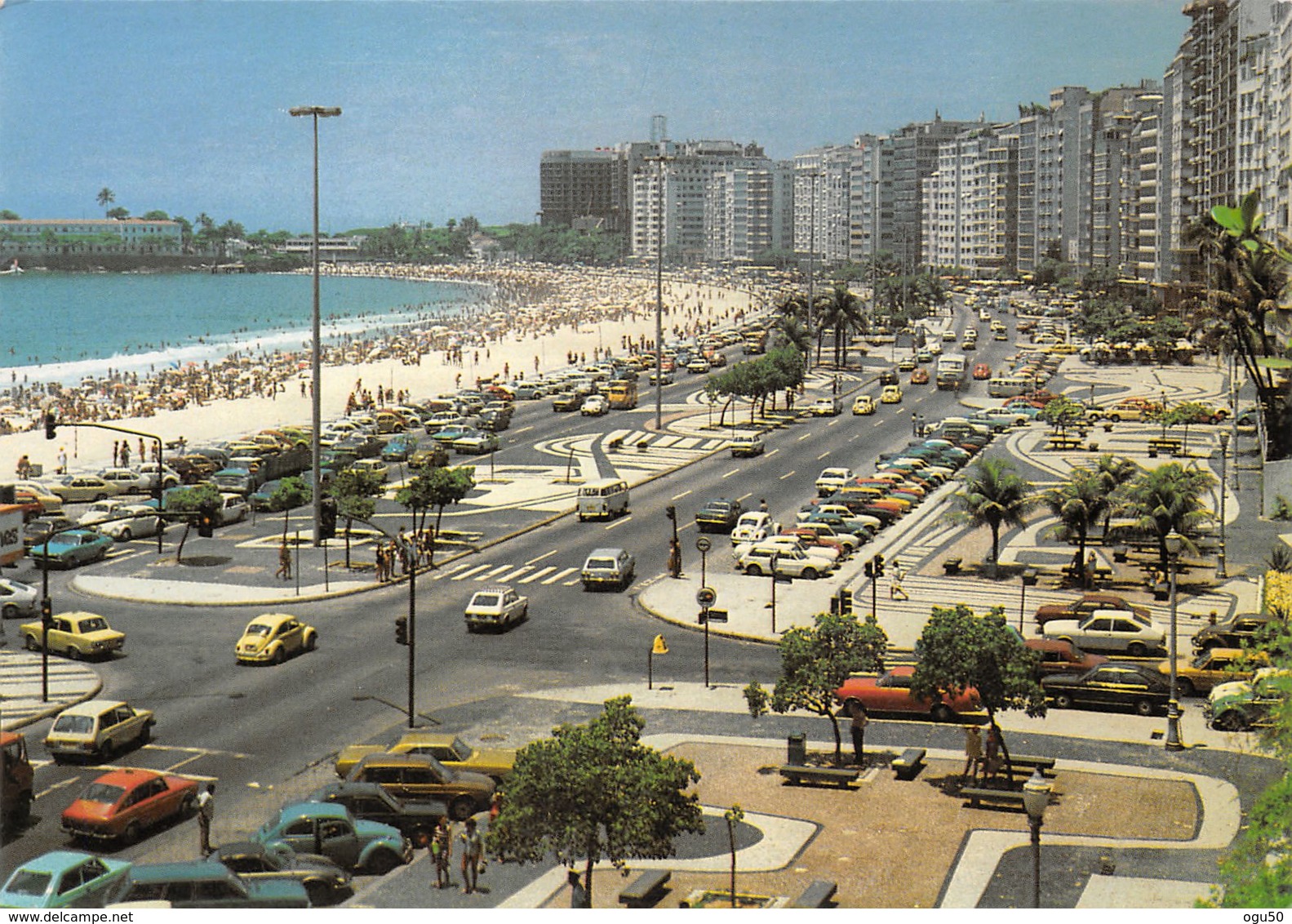 Rio De Janeiro (Brésil) - Vista Partial Do Calçadao E Praia De Copacabana - Sonstige & Ohne Zuordnung