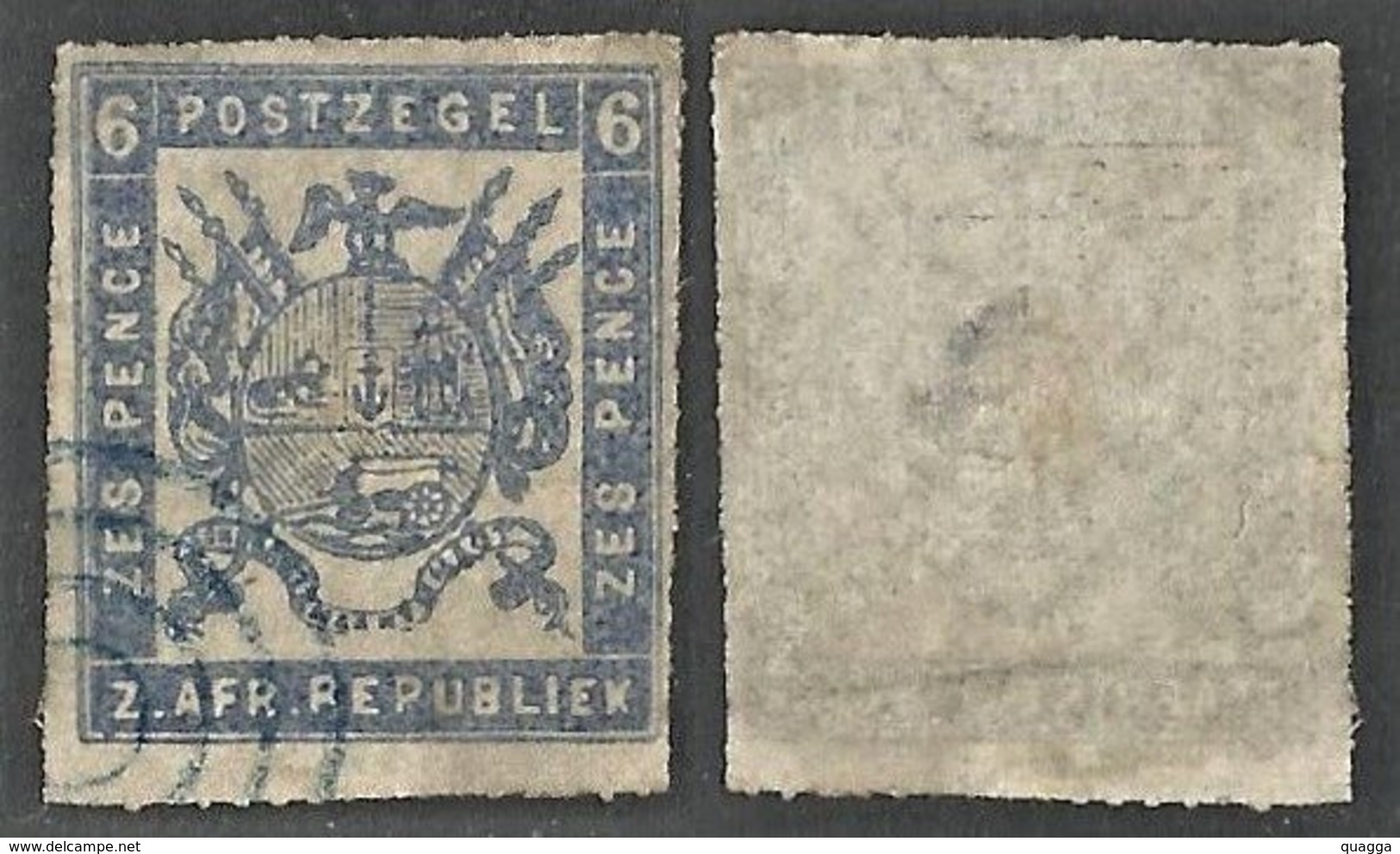 Transvaal 1872. 6d Ultramarine. SACC 26, SG 27. - Transvaal (1870-1909)