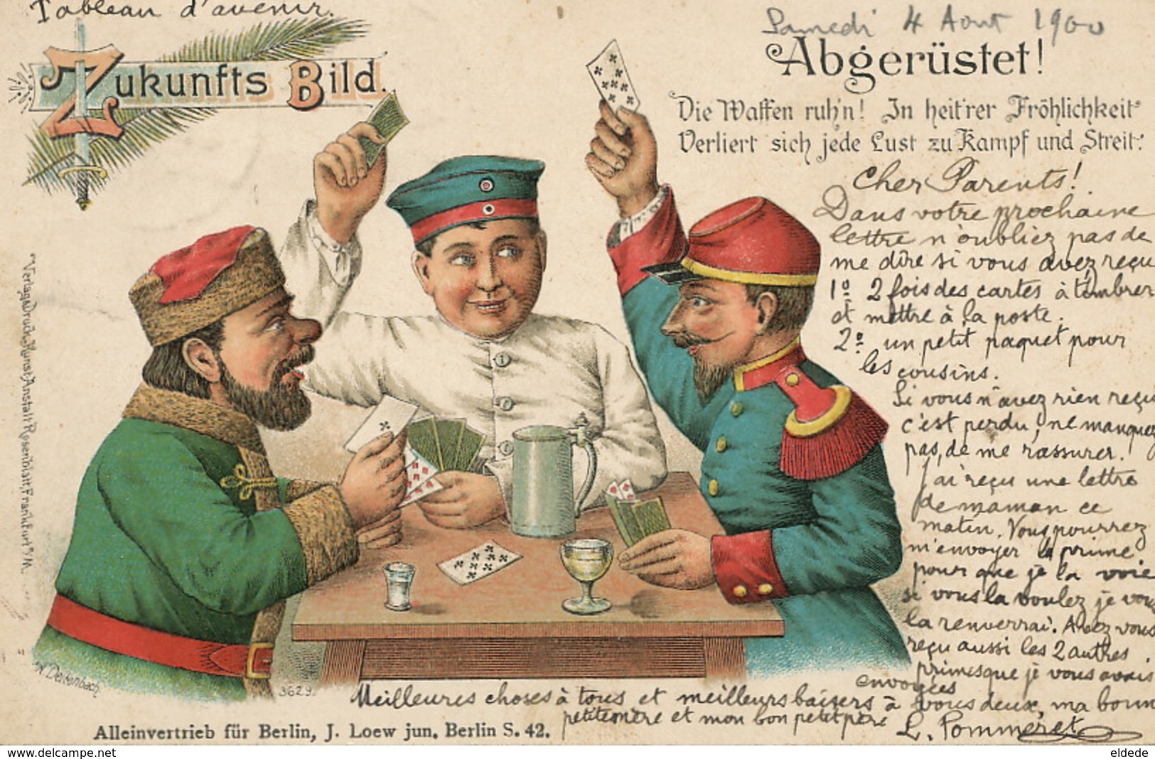 Political Russian  , French And German Playing Cards . Litho 1900. Tableau D' Avenir . Jeu De Cartes - Russie