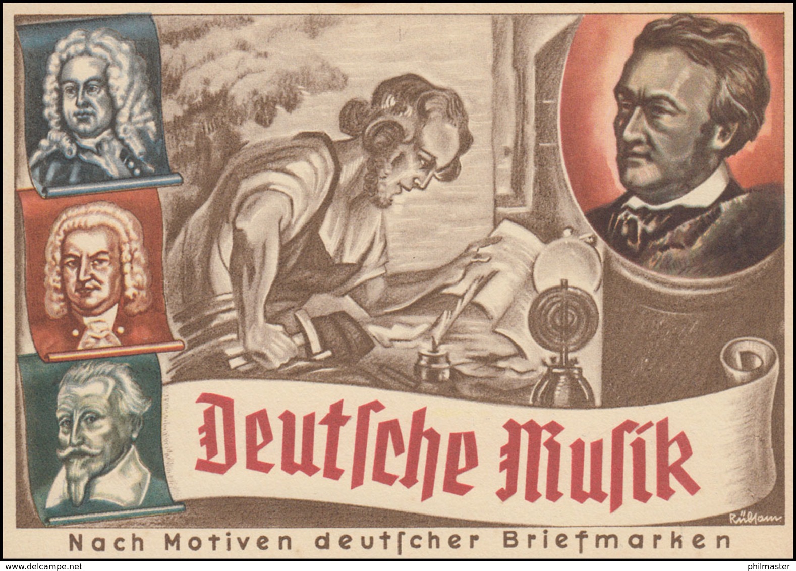 PP 125 Deutsche Musik, SSt DRESDEN AUSSTELLUNG Die Briefmarke 13.8.36  - Music