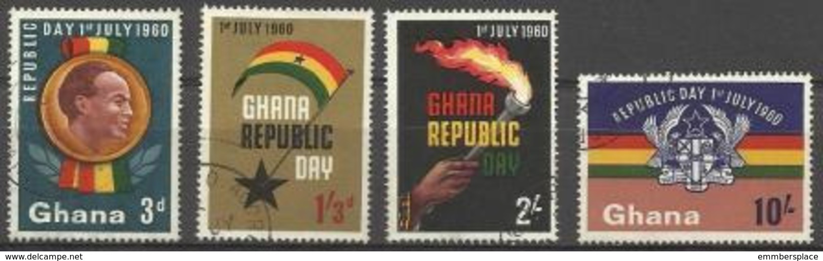 GHANA - 1960 Republic Day Used  SG 245-8  Sc 78-81 - Ghana (1957-...)
