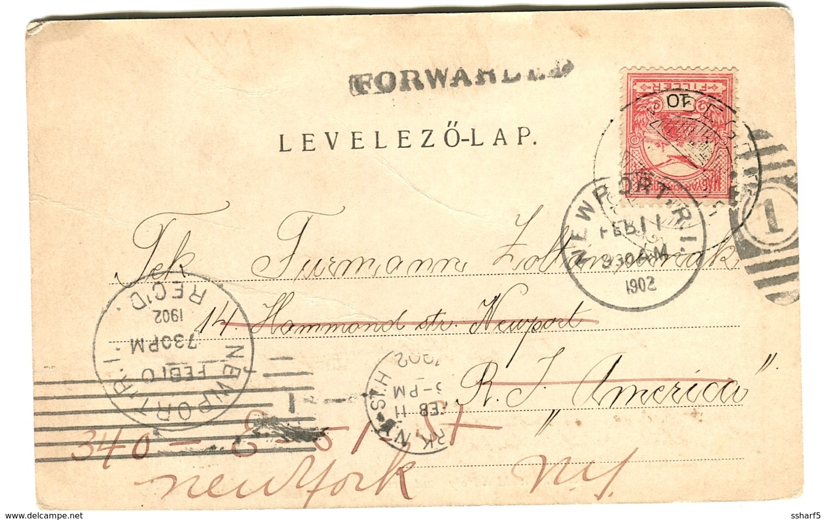 1902 Postcard Salomon-tornya Visegrad FORWARDED TO NEW YORK - Lettres & Documents