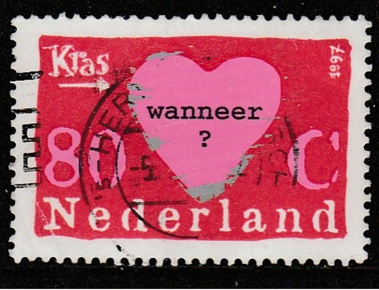 Netherlands 1997 Greeting Stamp 80 C Multicoloured SW 1607 O Used - Used Stamps