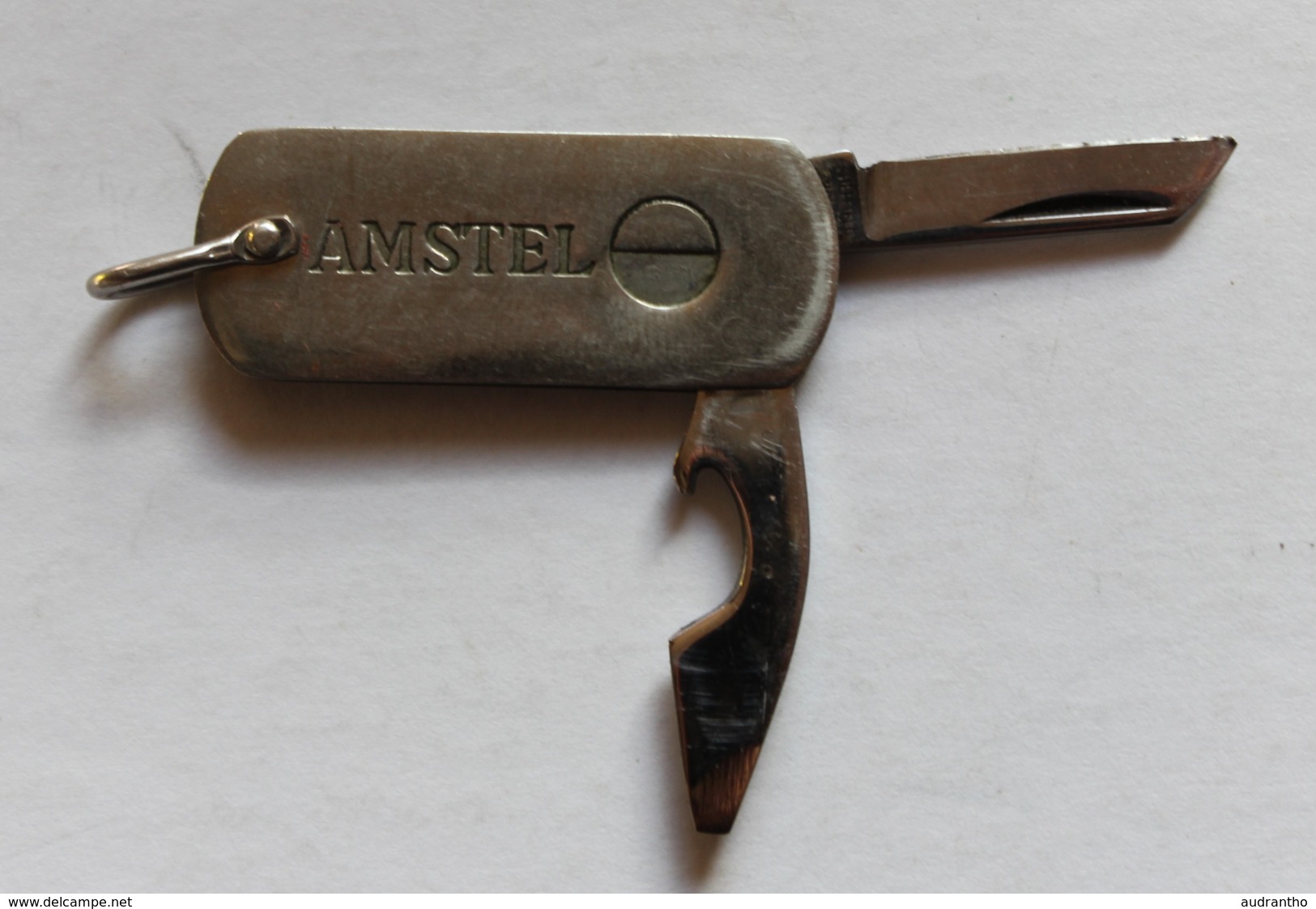Couteau Ancien De Poche Multifonction Bière Amstel Décapusleur Stainless Steel - Bottle Openers