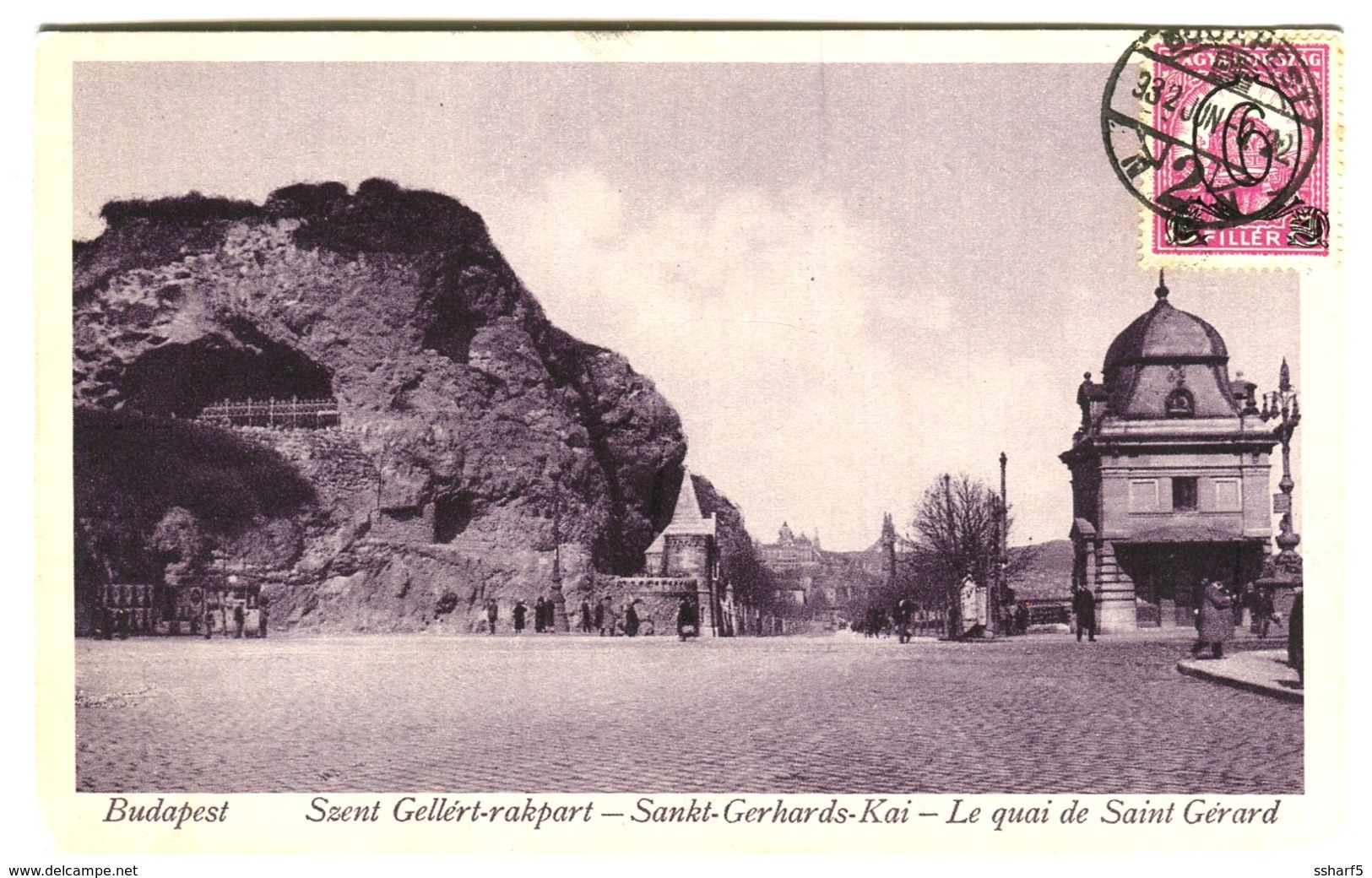 1932 Postcard Sent Gellért-rakpart With 6 Surcharged Stamp Solo Sent To Germany - Lettres & Documents