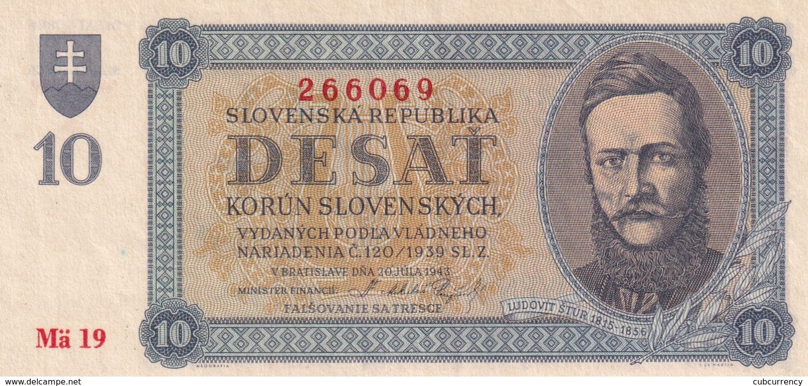 Czechoslovakia Slovakia 10 Korun Unperforated   EF/aUNC++ - Czechoslovakia