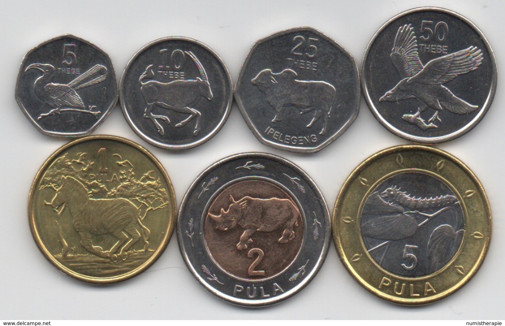 Botswana : Série De 7 Pièces 2013 UNC Dont 2 BIMETAL - Botswana