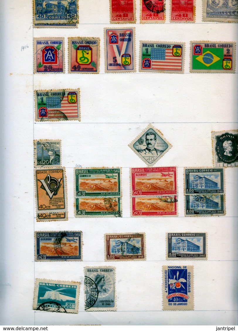 BRASIL  on PAGES  up to 1978(  + 40 PAGES) USED & MH SOME RUST HERE & THERE