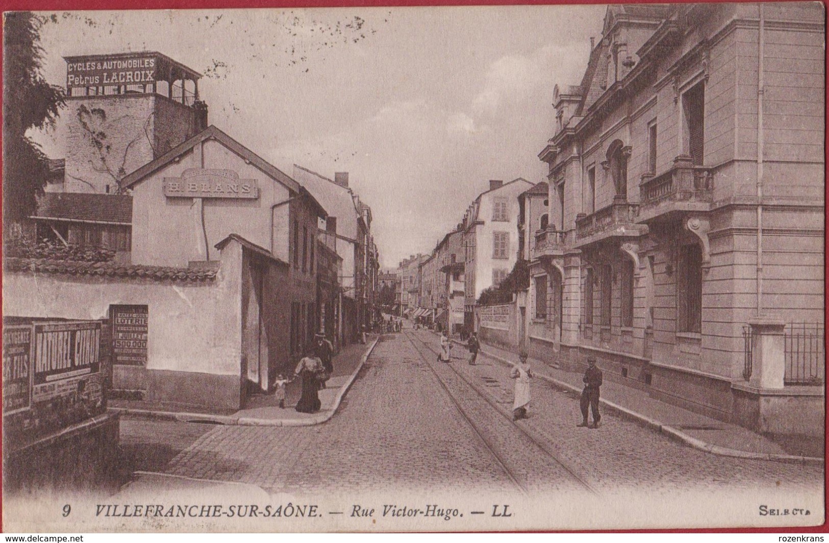 Villefranche-sur-Saone Rue Victor Hugo Rhone France CPA 1922 Animee (En Très Bon Etat) (In Very Good Condition) - Villefranche-sur-Saone