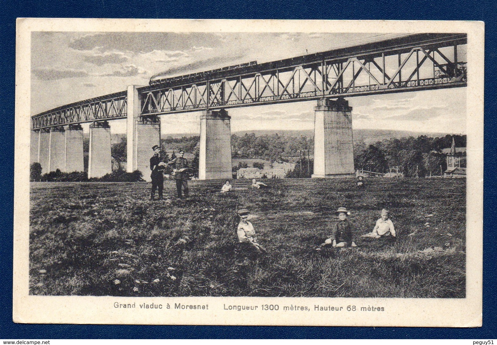 Moresnet ( Plombières). Viaduc Ferroviaire, Train ( Ligne Aix La Chapelle-Anvers). Militaires, Enfants. 1922 - Plombières