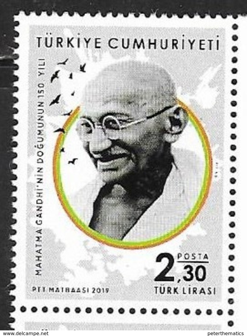 TURKEY, 2019, MNH, GANDHI, 1v - Mahatma Gandhi