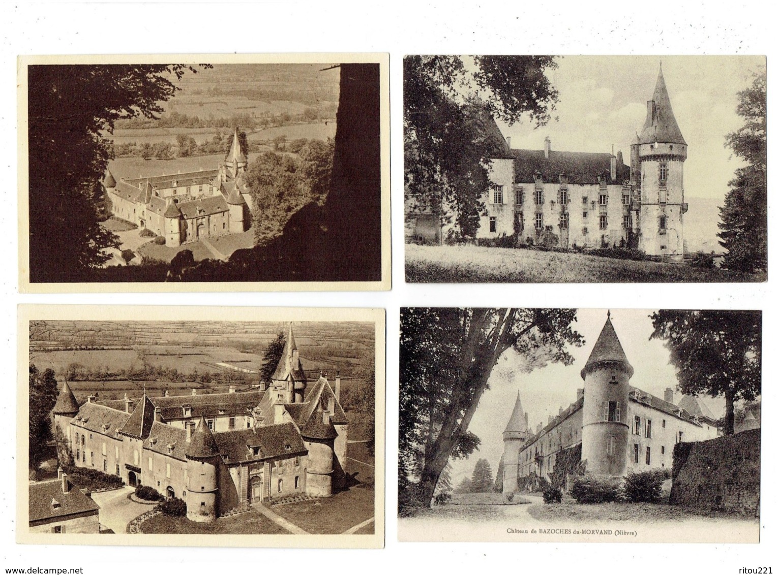 Lot 4 Cpa - 58 - Bazoches Du Morvan - Château - Nièvre - TOUR - Bazoches