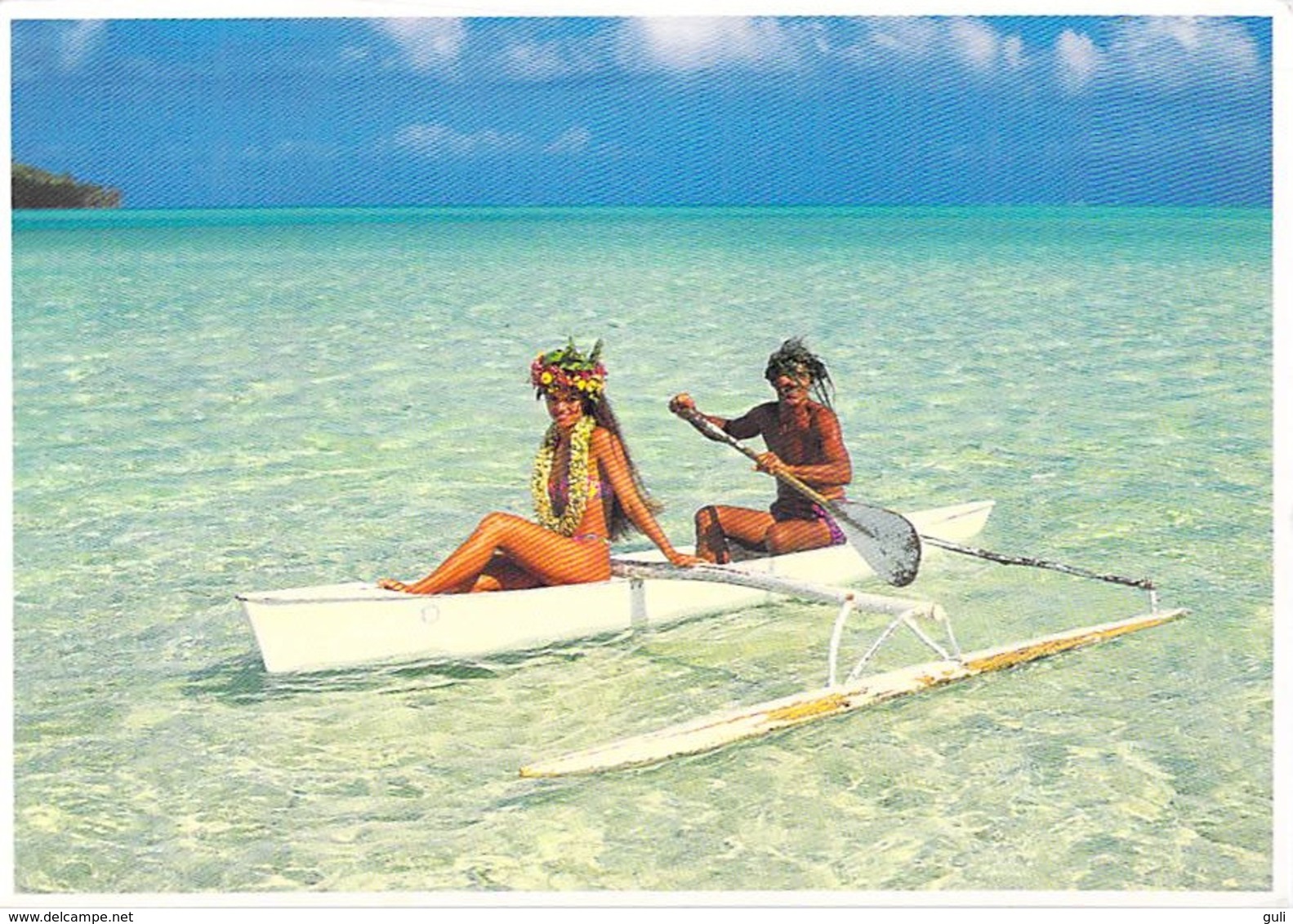 Polynésie Française- Pirogue Polynésienne Traditionnelle Pour Deux Personnes(Photo Teva Sylvain Tahiti 1048 @PRIX  FIXE - Polynésie Française