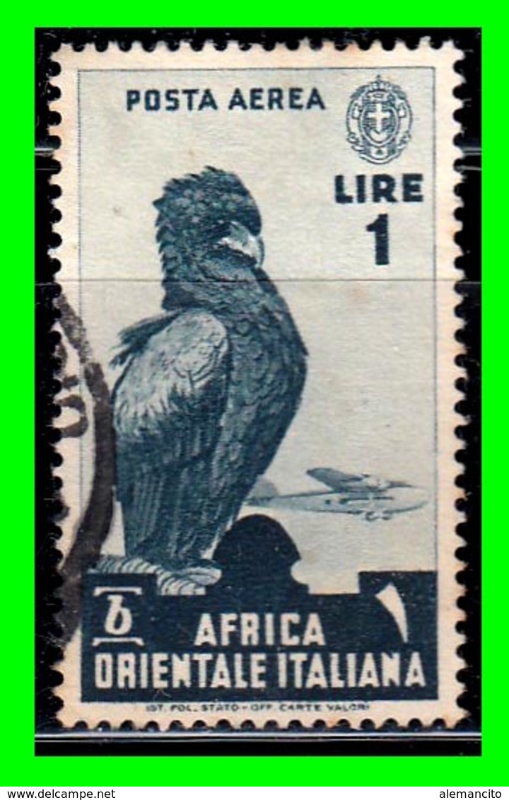 ITALIA - AFRICA ORIENTAL ITALIANA , FAUNA, AGUILA, SELLO AÑO 1938 - Eastern Africa