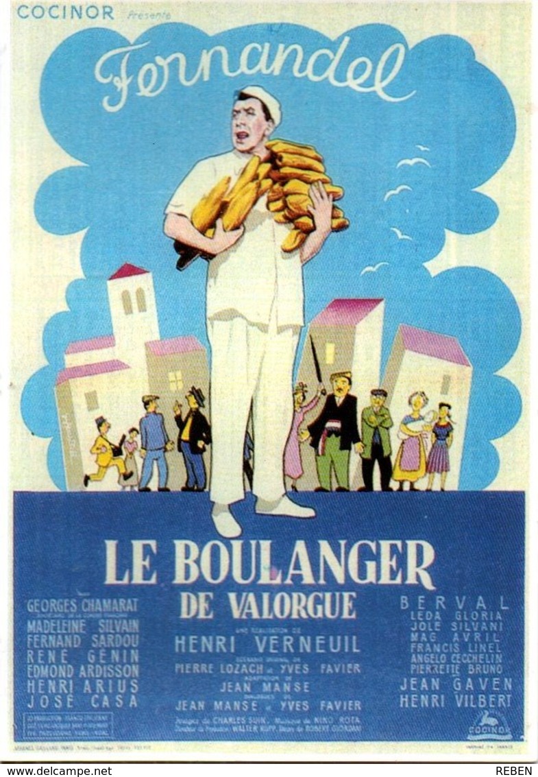 Réf. 486/ 1 CPM - Carte Postale Cinéma - Le Boulanger De Valorgue Fernandel Henri Verneuil - Affiches Sur Carte