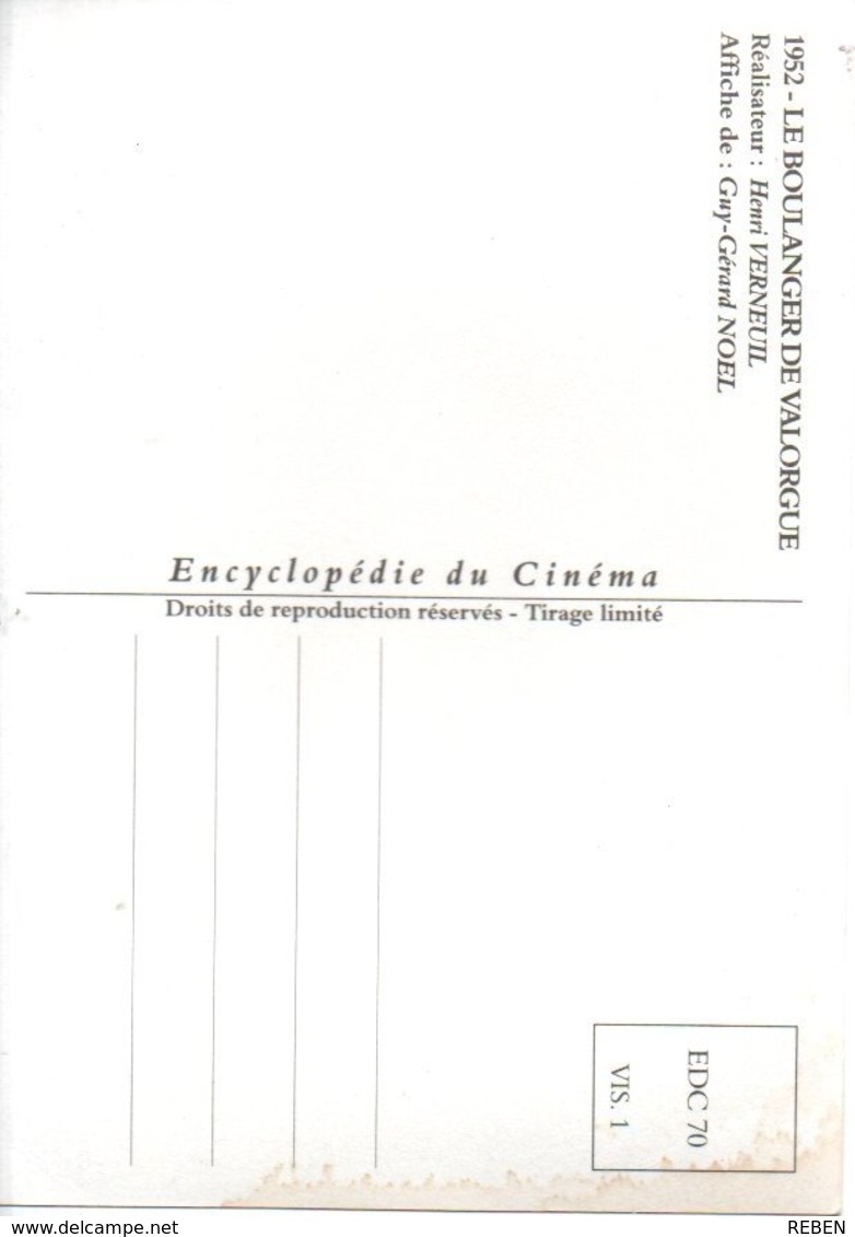 Réf. 486/ 1 CPM - Carte Postale Cinéma - Le Boulanger De Valorgue Fernandel Henri Verneuil - Manifesti Su Carta