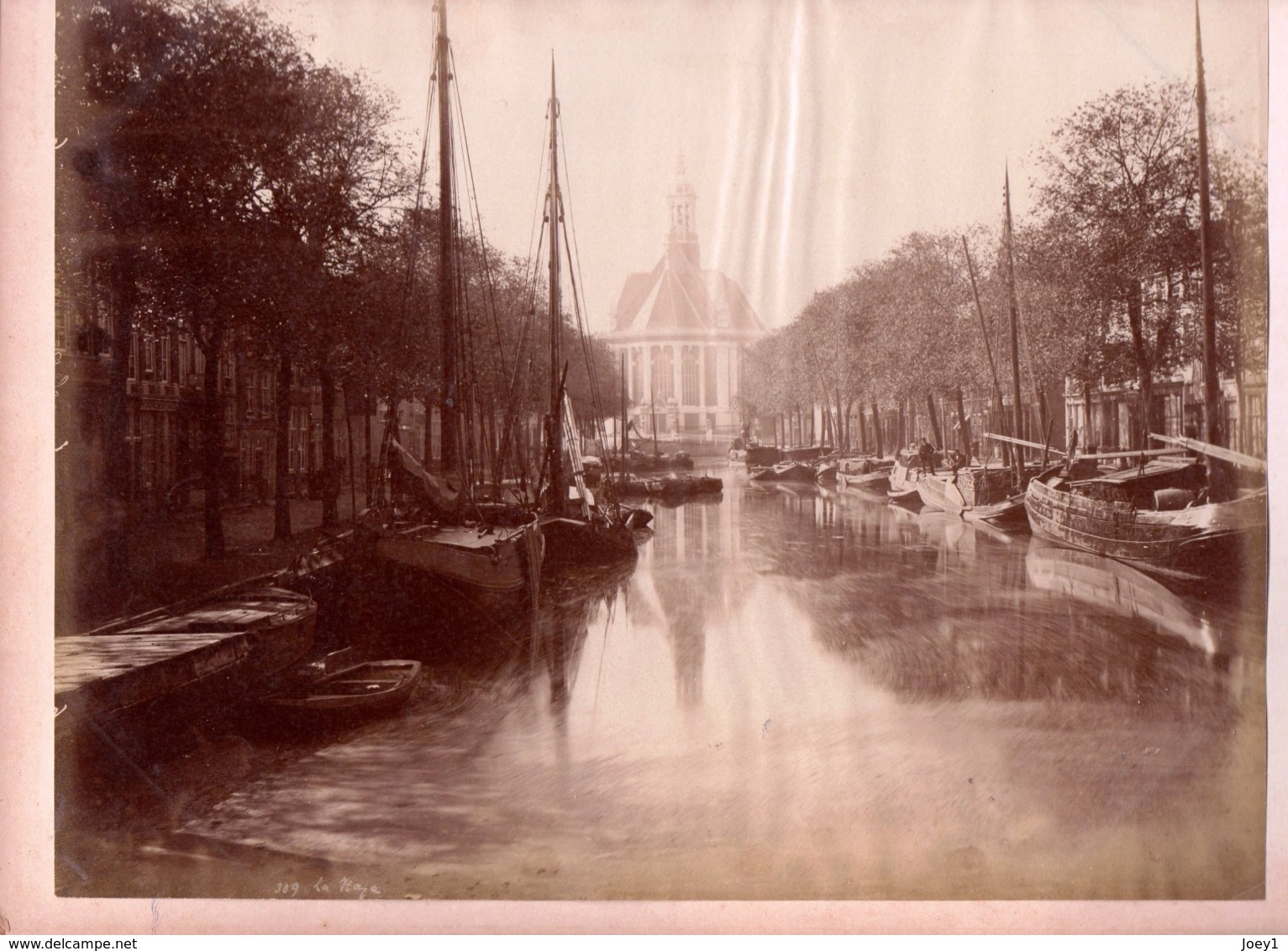 Photo Albuminée Rotterdam Et La Haye Format 27/21 Contre Collé Sur Carton 2 Photos Recto Verso - Old (before 1900)