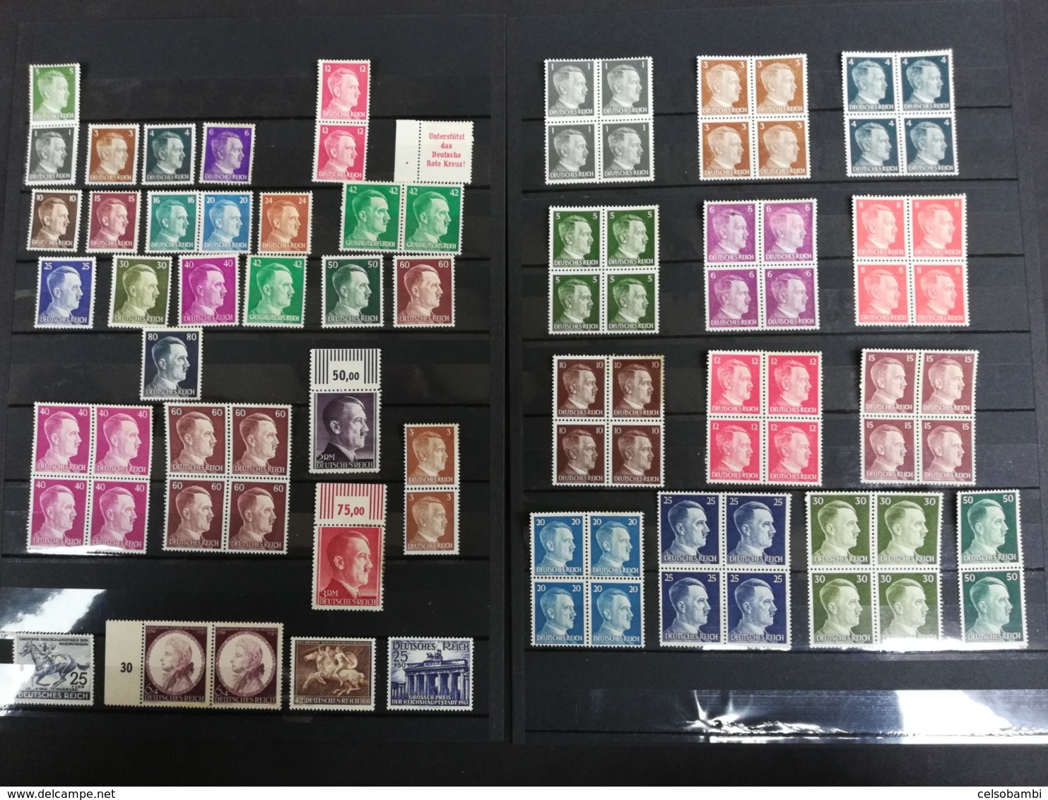 GERMAN EMPIRE   1941 -14 BLOCKS OF 4 STAMPS MORE  30 STAMPS MH And MNH Series Hitler - New Daily Stamps - Gebraucht