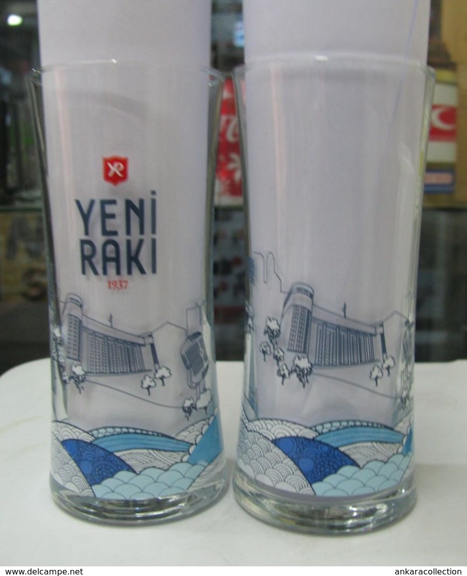 AC - YENI RAKI ANKARA ILLUSTRATED WITH AND WITHOUT LOGO PAIR GLASS - Sonstige & Ohne Zuordnung