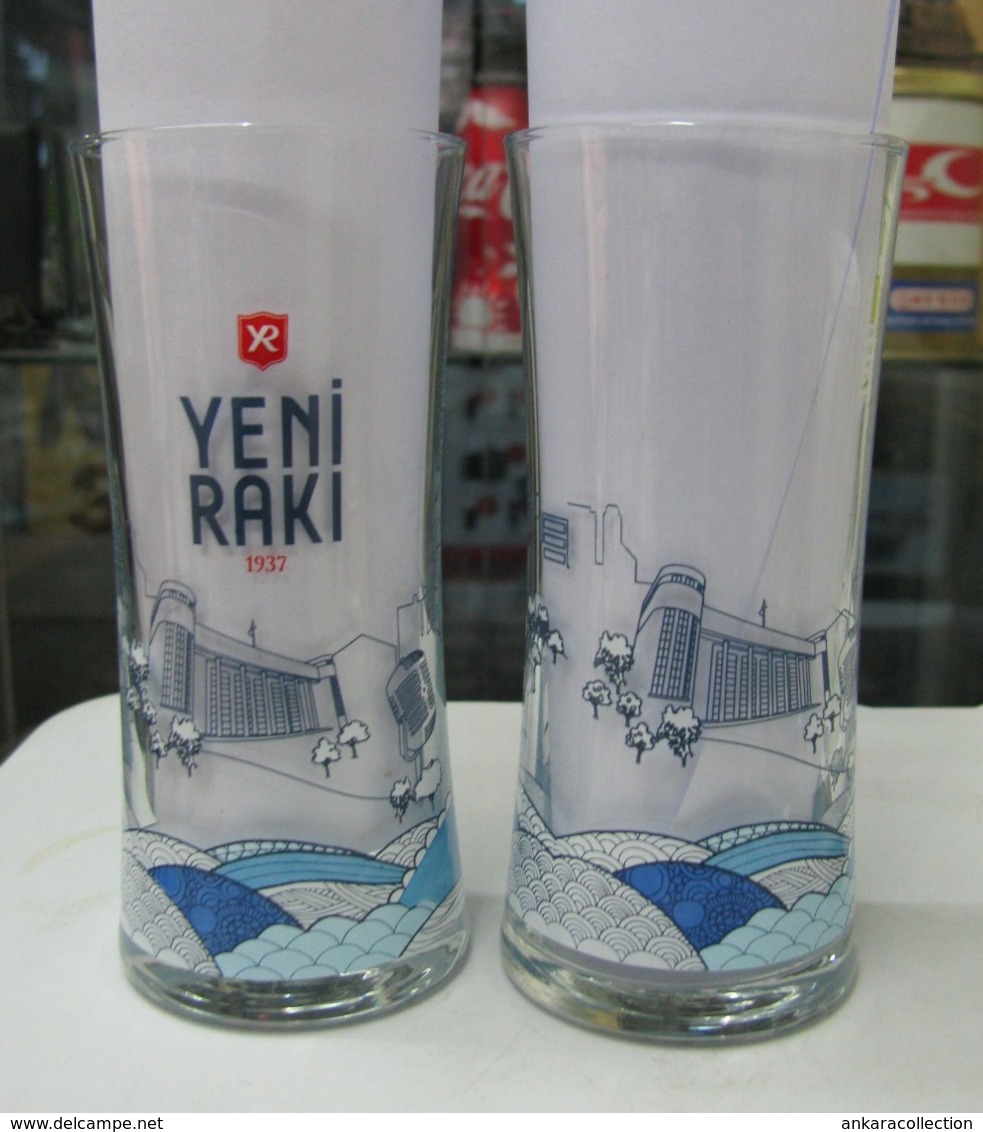 AC - YENI RAKI ANKARA ILLUSTRATED WITH AND WITHOUT LOGO PAIR GLASS - Sonstige & Ohne Zuordnung