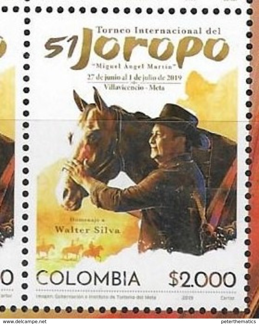 COLOMBIA, 2019, MNH,  HORSES, INTERNATIONAL TOURNAMENT OF JOROPO, 1v - Caballos