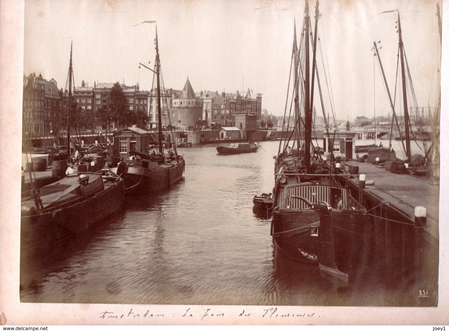 Photo Albuminée Amsterdam  Format 27/21 Contre Collé Sur Carton 2 Photos Recto Verso - Oud (voor 1900)