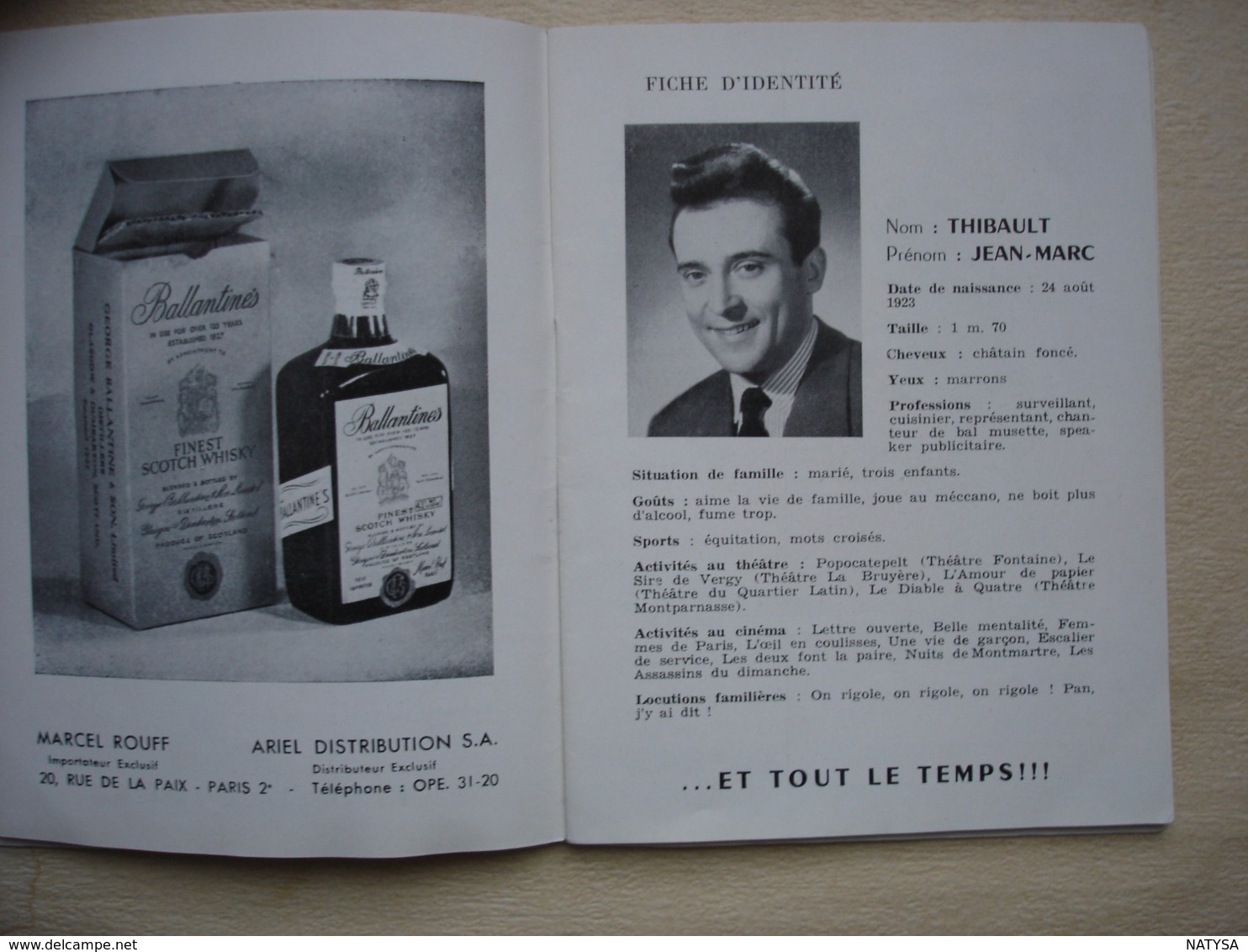 programme OLYMPIA 1956 charles AZNAVOUR roger PIERRE etJ.M THIBAULT gloria LASSO anny FRATELLINI