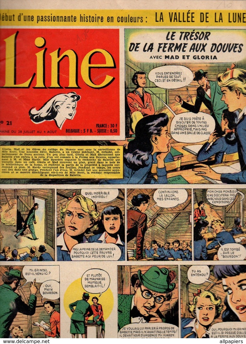 Line N°21 Le Trésor De La Ferme Aux Douves - Robbie Du Manoir Rouge - Laura Et Les émigrés De La Côte De 1955 - Line