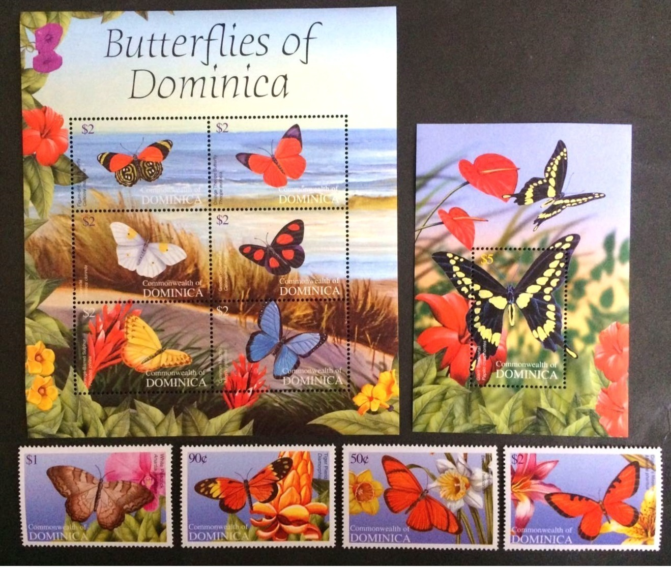 # Dominica 2004**Mi.3508-18  Butterflies  , MNH [16;157] - Schmetterlinge