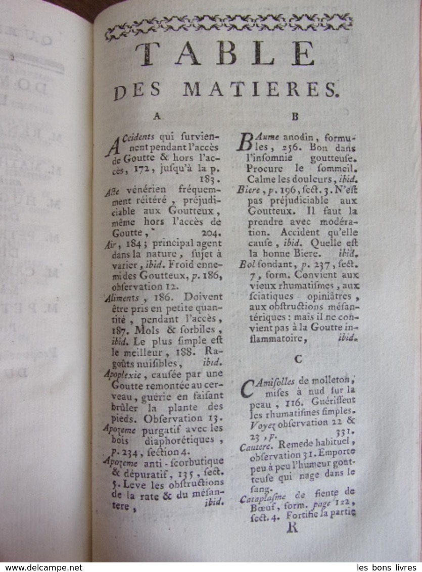 Médecine. Paulmier. Traité méthodique et dogmatique de la Goutte. 1769