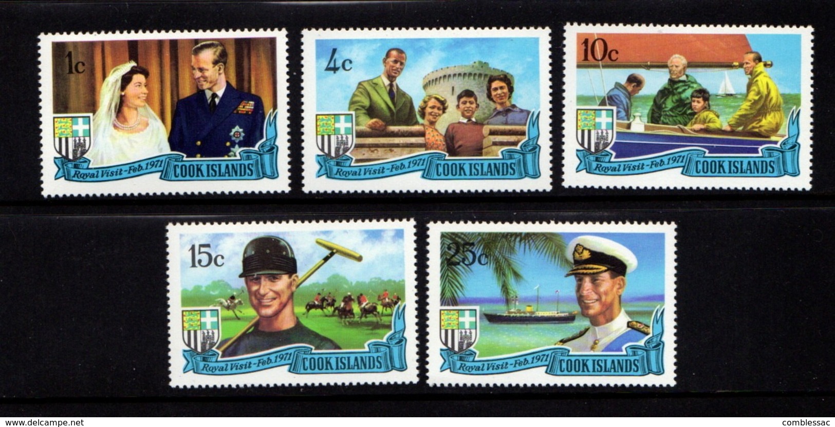 COOK  ISLANDS    1971    Royal  Visit    Set  Of  5    MNH - Cook Islands